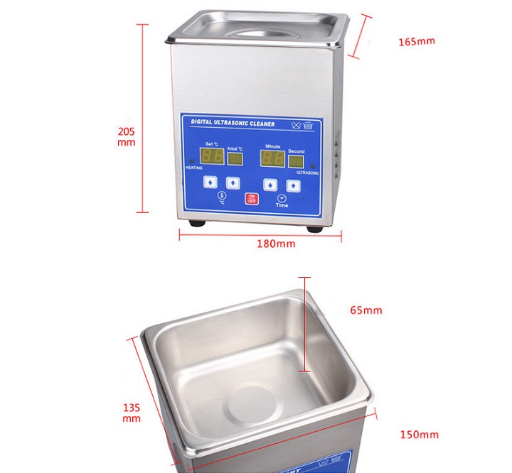 Kích thước bể rửa siêu âm PS-08A Kích thước bể rửa siêu âm PS-08A