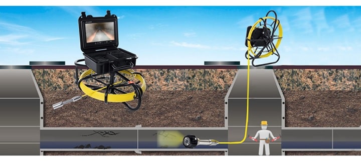 Bộ camera đường ống TP9600 được ứng dụng kiểm tra đường ống cống, ống nước