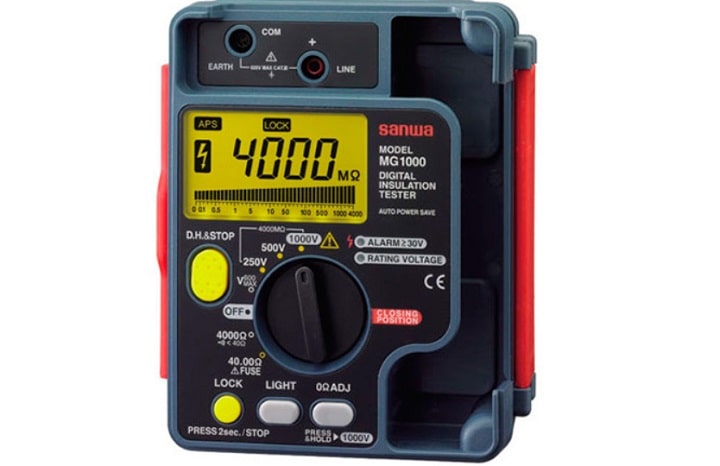Máy đo điện trở cách điện; Megaohm Sanwa MG1000 bền bỉ