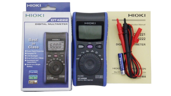 Hioki DT4222 cung cấp dải đo điện áp AC/DC 600V