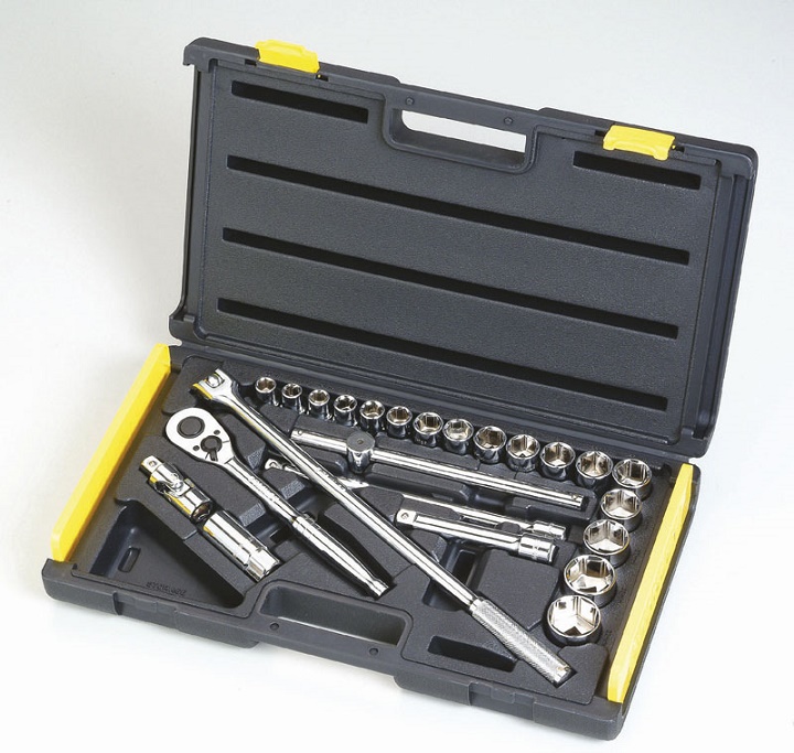 Bộ khẩu 1/2 inch 6 cạnh 25 chi tiết metric Stanley 86-589-1 Bộ khẩu 1/2 inch 6 cạnh 25 chi tiết metric Stanley 86-589-1