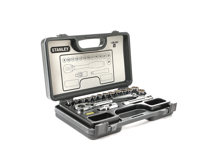 Bộ khẩu 1/2 inch 12 cạnh 16 chi tiết metric Stanley 89-092-1 Bộ khẩu 1/2 inch 12 cạnh 16 chi tiết metric Stanley 89-092-1