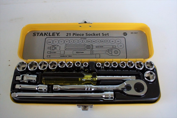 Bộ khẩu 1/4 inch 6 cạnh 21 chi tiết metric Stanley 89-507 Bộ khẩu 1/4 inch 6 cạnh 21 chi tiết metric Stanley 89-507