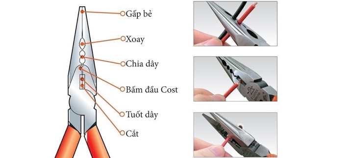 Kìm nhọn đa năng Fujiya AMR-150S