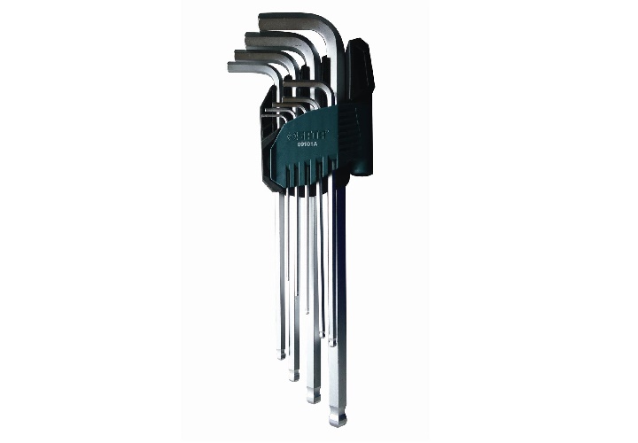 Bộ lục giác bi loại dài, 9 chi tiết - hệ mét Sata 09101A