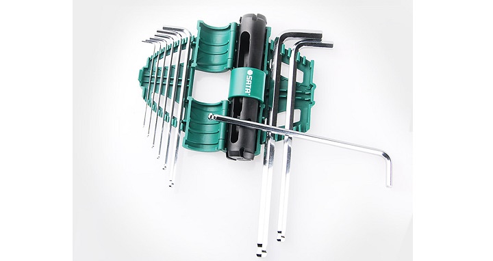 Bộ lục giác đầu bi loại dài, 9 chi tiết - hệ mét Sata 09124 Bộ lục giác đầu bi loại dài, 9 chi tiết - hệ mét Sata 09124