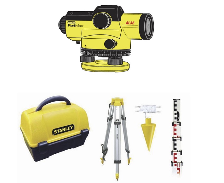 Trọn bộ sản phẩm máy cân mực Stanley 1-77-245 AL32 Trọn bộ sản phẩm máy cân mực Stanley 1-77-245 AL32