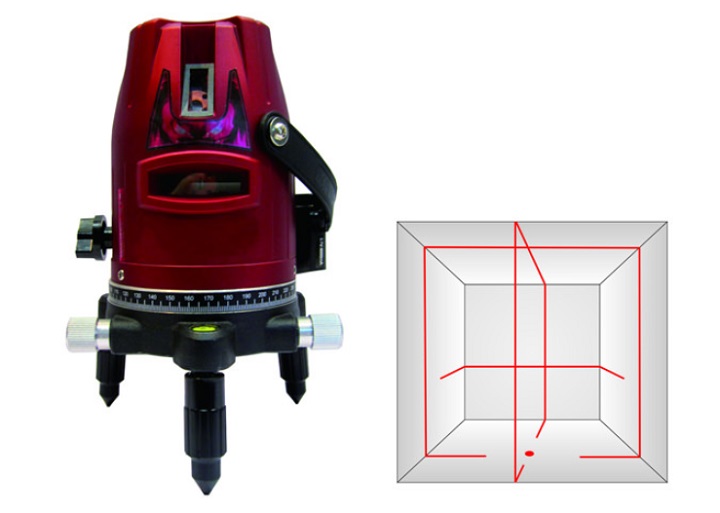 Máy cân bằng laser SA535X trang bị 5 tia laser màu đỏ độ sáng rất cao Máy cân bằng laser SA535X trang bị 5 tia laser màu đỏ độ sáng rất cao