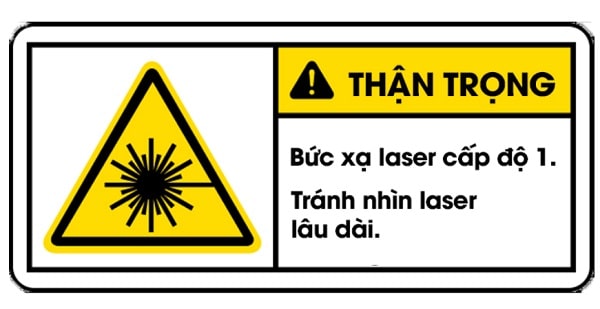 Bức xạ laser cấp độ 1 không gây nguy hiểm cho mắt