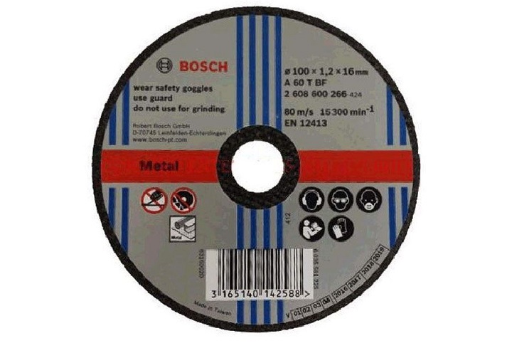 Đá cắt 100x1.2x16mm (sắt) Bosch 2608600266 Đá cắt 100x1.2x16mm (sắt) Bosch 2608600266