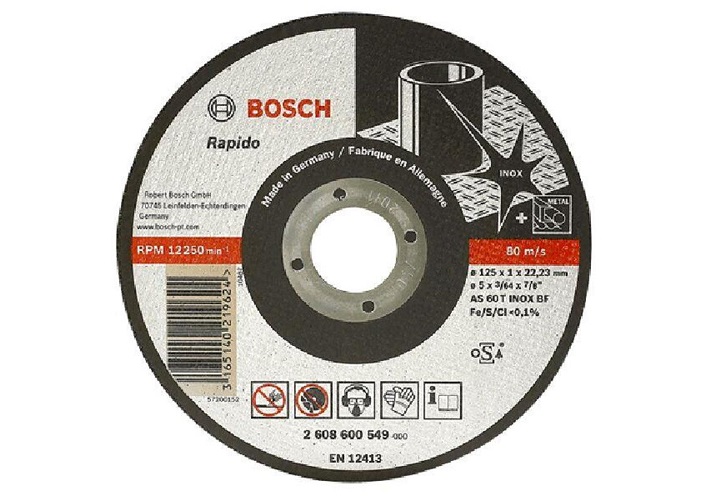 Đá cắt 125x1x22.2mm (Inox) Bosch 2608600549 Đá cắt 125x1x22.2mm (Inox) Bosch 2608600549