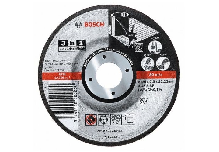 Đá cắt mài 3 trong 1 125x2.5x22.3 (sắt) Bosch 2608602389 Đá cắt mài 3 trong 1 125x2.5x22.3 (sắt) Bosch 2608602389