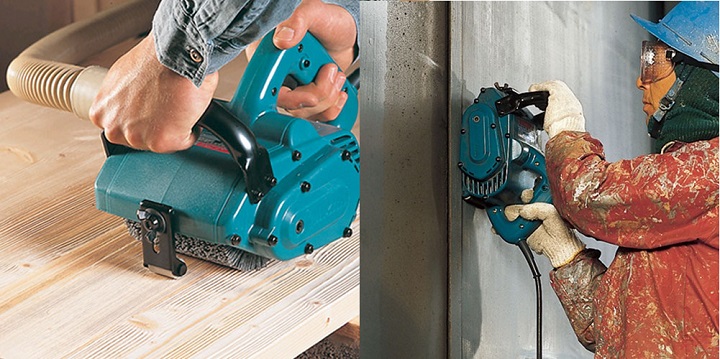 Máy chà nhám 1860W Makita 9741 vận hành trên nhiều loại bề mặt vật liệu