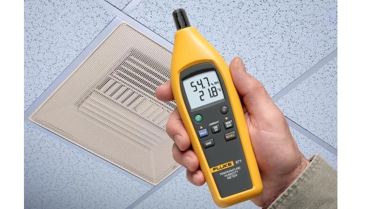 Máy đo độ ẩm, nhiệt độ Fluke 971 cấu tạo cầm tay nhỏ gọn