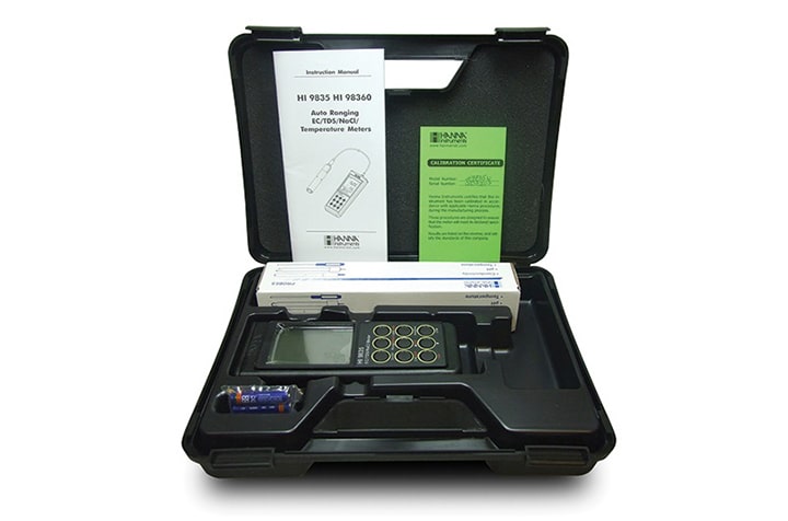 Máy đo EC/TDS/Độ Mặn/Nhiệt Độ HI9835 Máy đo EC/TDS/Độ Mặn/Nhiệt Độ HI9835