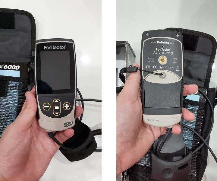 Máy đo độ dày lớp phủ DeFelsko PosiTector 6000 FNS3 mặt trước và mặt sau Máy đo độ dày lớp phủ DeFelsko PosiTector 6000 FNS3 mặt trước và mặt sau