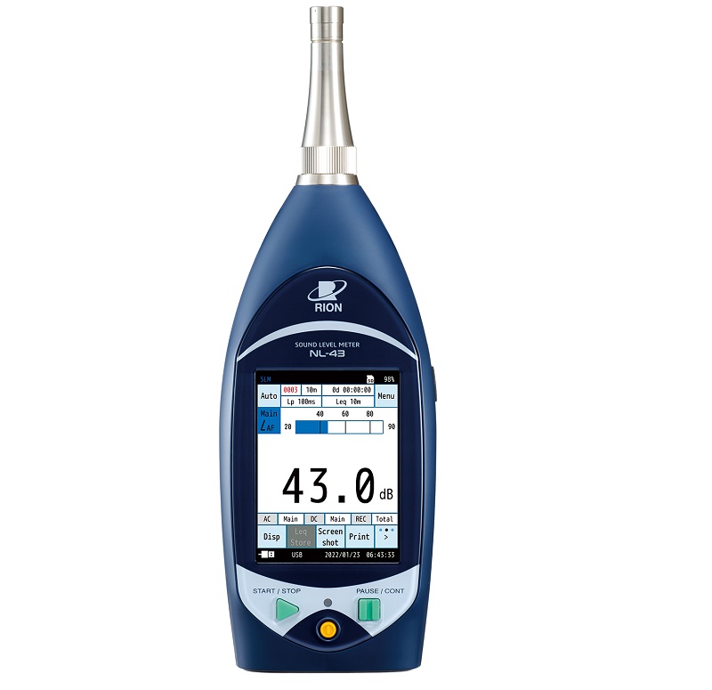Máy đo độ ồn Rion NL-43 dễ sử dụng, màn hình cảm ứng Máy đo độ ồn Rion NL-43 dễ sử dụng, màn hình cảm ứng