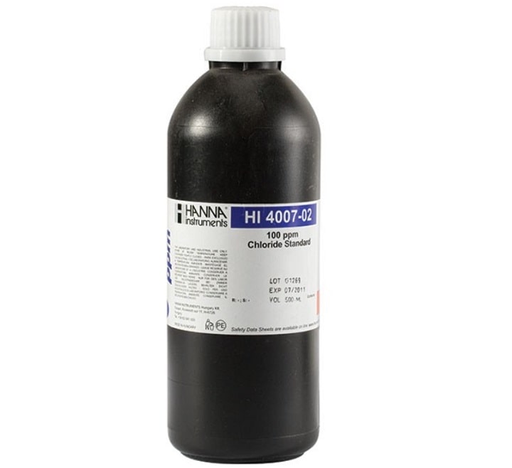 HI-4007-02 là dung dịch clorua tiêu chuẩn 100 ppm (mg / L) HI-4007-02 là dung dịch clorua tiêu chuẩn 100 ppm (mg / L)