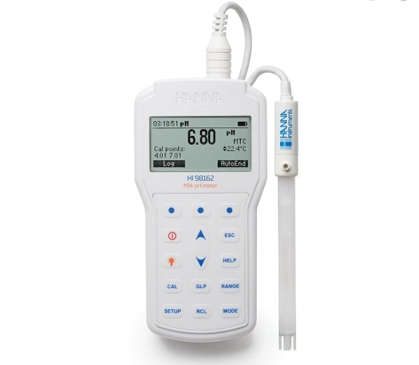 Cách tốt nhất để đo pH trong sữa là sử dụng máy đo HI98162