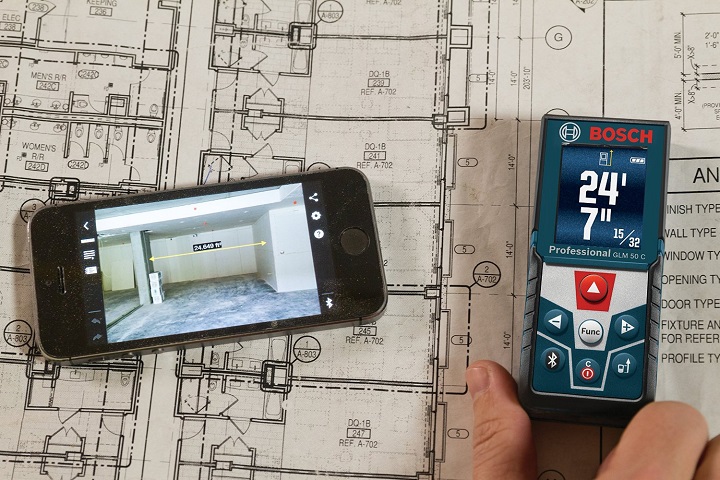 Máy đo khoảng cách laser Bosch GLM 50C đo với phạm vi lên đến 50m Máy đo khoảng cách laser Bosch GLM 50C đo với phạm vi lên đến 50m