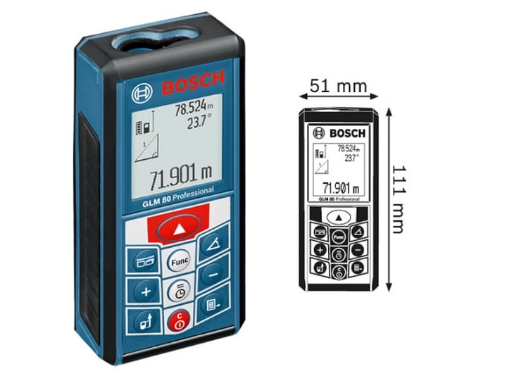 Bosch GLM 80 tích hợp nhiều tính năng đo lường. Bosch GLM 80 tích hợp nhiều tính năng đo lường.