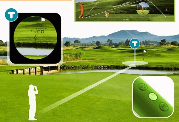 Ống nhòm đo khoảng cách golf có tác dụng đo độ dốc của địa hình sân golf