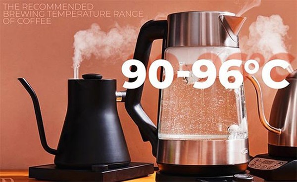 Nhiệt độ lý tưởng pha cafe là từ 90-96 độ C