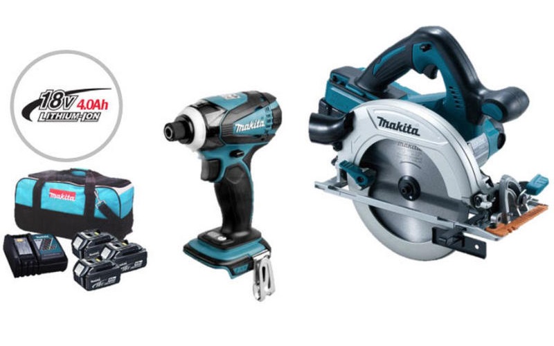 Bộ máy cưa cắt, máy vặn vít dùng pin Makita DLX2239M