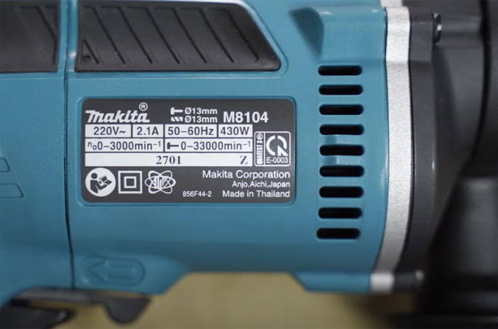 Thông số kỹ thuật máy khoan cầm tay Makita M8104B