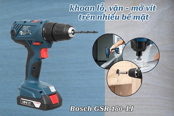 Máy khoan pin Bosch chất lượng để khoan lỗ trên kim loại