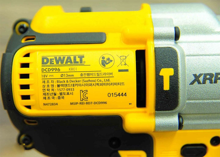 Thông số kỹ thuật máy khoan Dewalt DCD996N-KR Thông số kỹ thuật máy khoan Dewalt DCD996N-KR