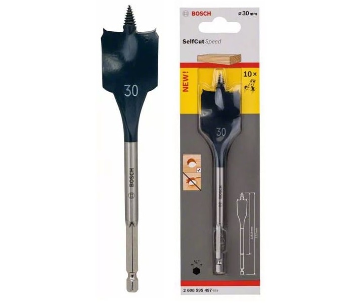 Mũi khoét gỗ đuôi cá SELFCUT 30x152mm Bosch 2608595497