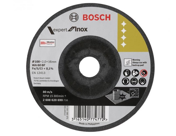 Đá mài linh hoạt 100x2x16mm (lnox) Bosch 2608620690