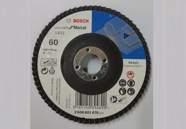Đĩa nhám xếp Alox P60 Ø100mm Bosch 2608601676 Đĩa nhám xếp Alox P60 Ø100mm Bosch 2608601676