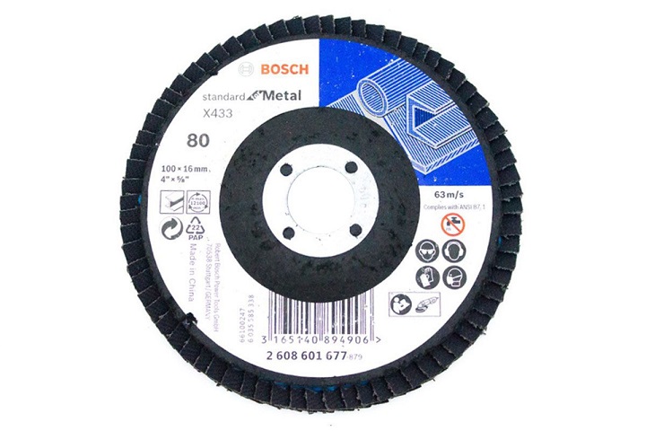 Đĩa nhám xếp Alox P80 Ø100mm Bosch 2608601677 Đĩa nhám xếp Alox P80 Ø100mm Bosch 2608601677