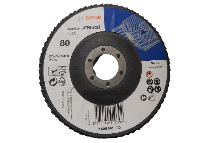 Đĩa nhám xếp Alox P80 Ø125mm Bosch 2608601690 Đĩa nhám xếp Alox P80 Ø125mm Bosch 2608601690