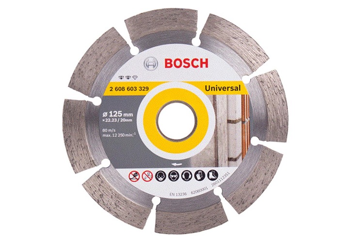 Đĩa cắt kim cương 125x22.2mm đa năng Bosch 2608603329 Đĩa cắt kim cương 125x22.2mm đa năng Bosch 2608603329
