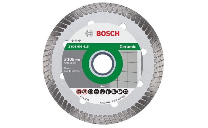 Đĩa cắt kim cương Turbo 105x16mm ceramic Bosch 2608603615 Đĩa cắt kim cương Turbo 105x16mm ceramic Bosch 2608603615