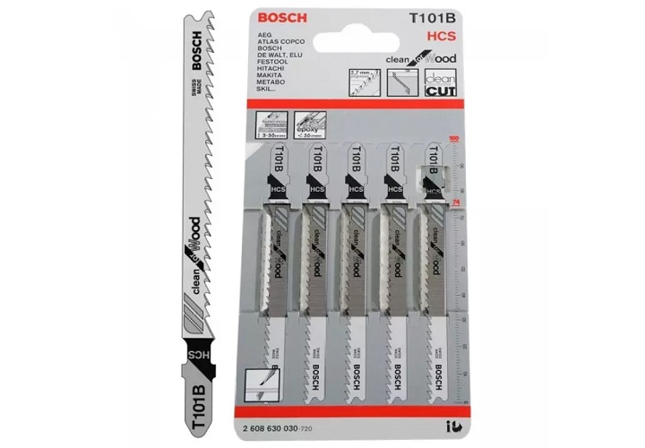 Lưỡi cưa lọng T 101 B - Gỗ (bộ 5 lưỡi) Bosch 2608630030