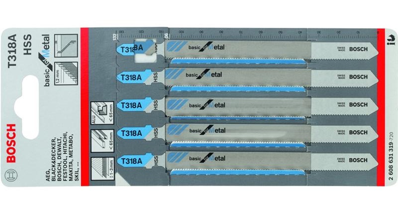 Lưỡi cưa lọng T 318 A - Sắt (bộ 5 lưỡi) Bosch 2608631319