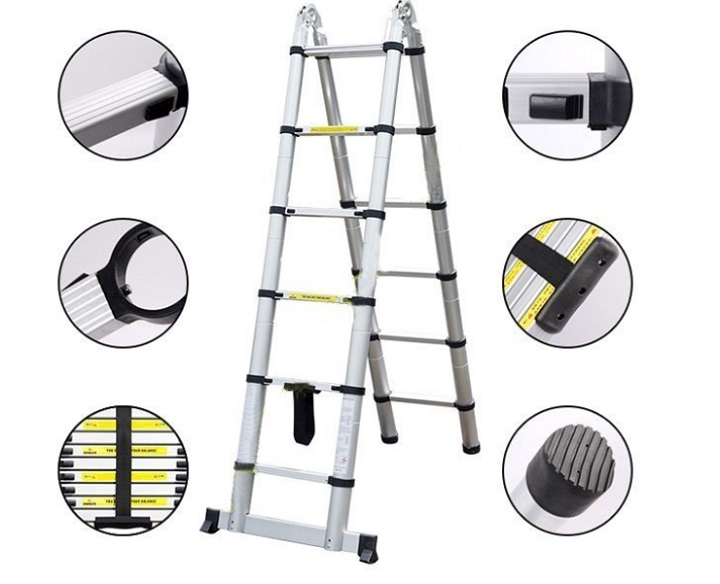 Kết cấu 4 chân thang đảm bảo giữ thăng bằng tốt 