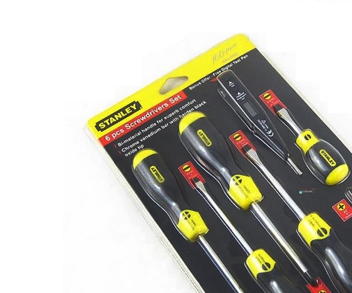 Bộ tô vít 6 cây kèm bút thử điện điện tử, (có từ) STHT92002-8
