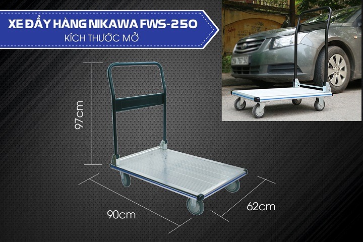 Xe đẩy hàng 4 bánh Nikawa FWS-250