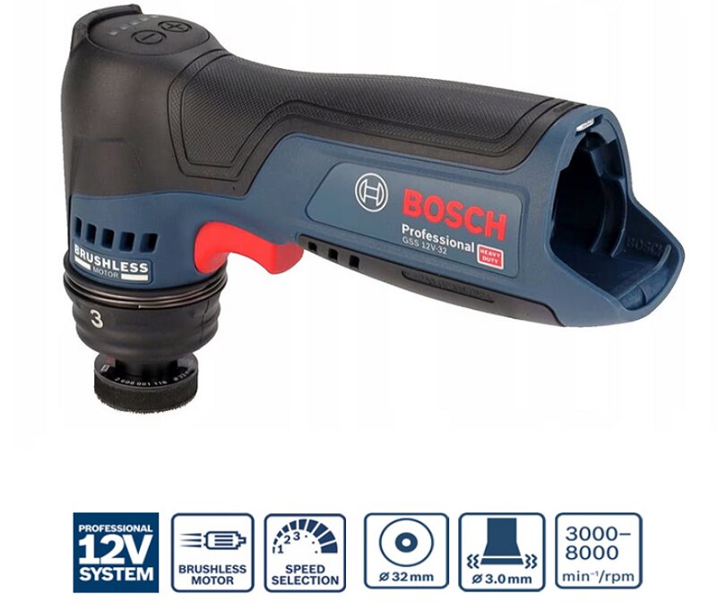 Bosch GSS 12V-32 đa tính năng cùng động cơ không chổi than Bosch GSS 12V-32 đa tính năng cùng động cơ không chổi than