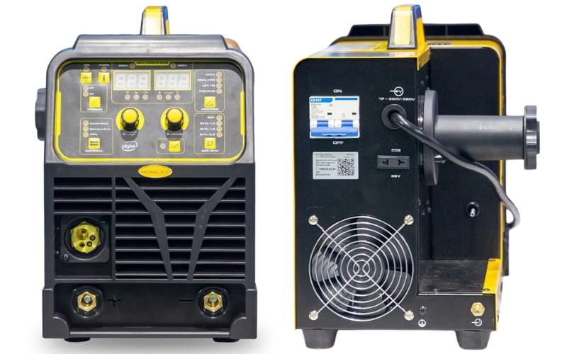 Mặt trước và sau của máy hàn Mig Hồng Ký HKMIG270D