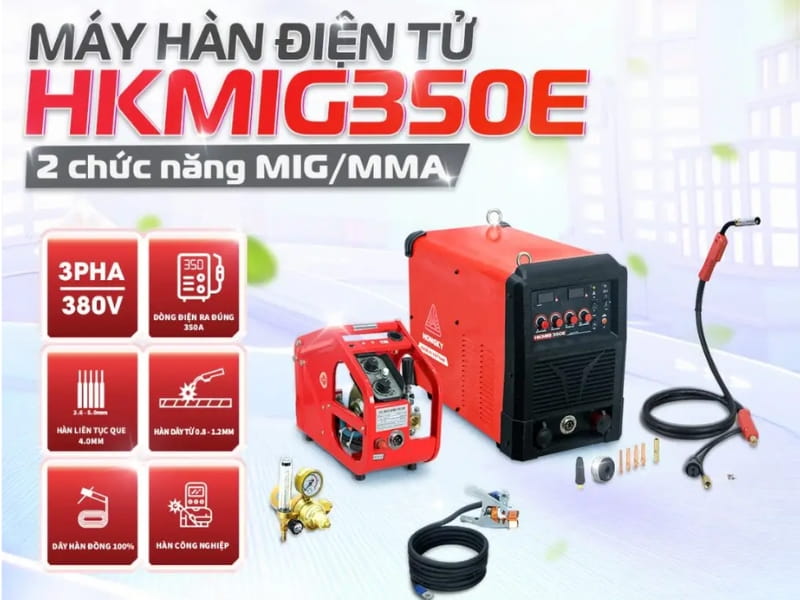 Hồng Ký HKMIG350E hàn đa chức năng, công suất mạnh mẽ