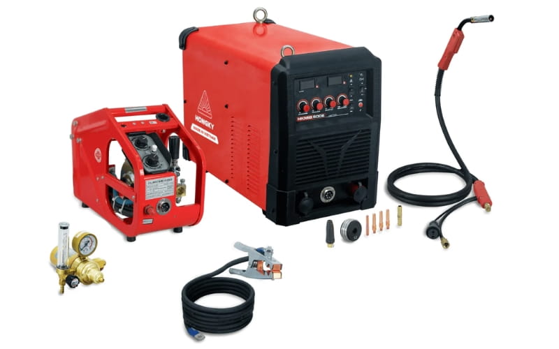Bộ sản phẩm máy hàn que điện tử Hồng Ký HKMIG500E
