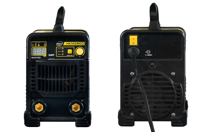 Hình ảnh mặt trước và sau của máy hàn que Hồng Ký HKM250D