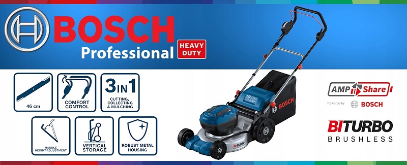 Máy cắt cỏ dùng pin Bosch GRA 18V2-46 SP có động cơ Biturbo mạnh mẽ