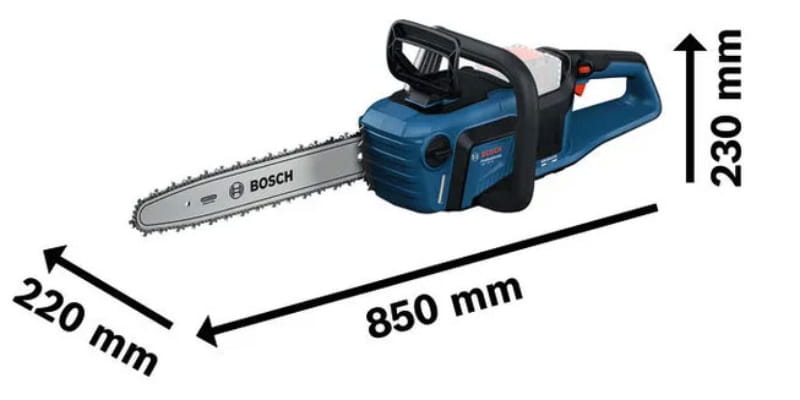 Máy cưa xích Bosch GKE 18V-40 sở hữu kiểu dáng cầm tay nhỏ gọn 